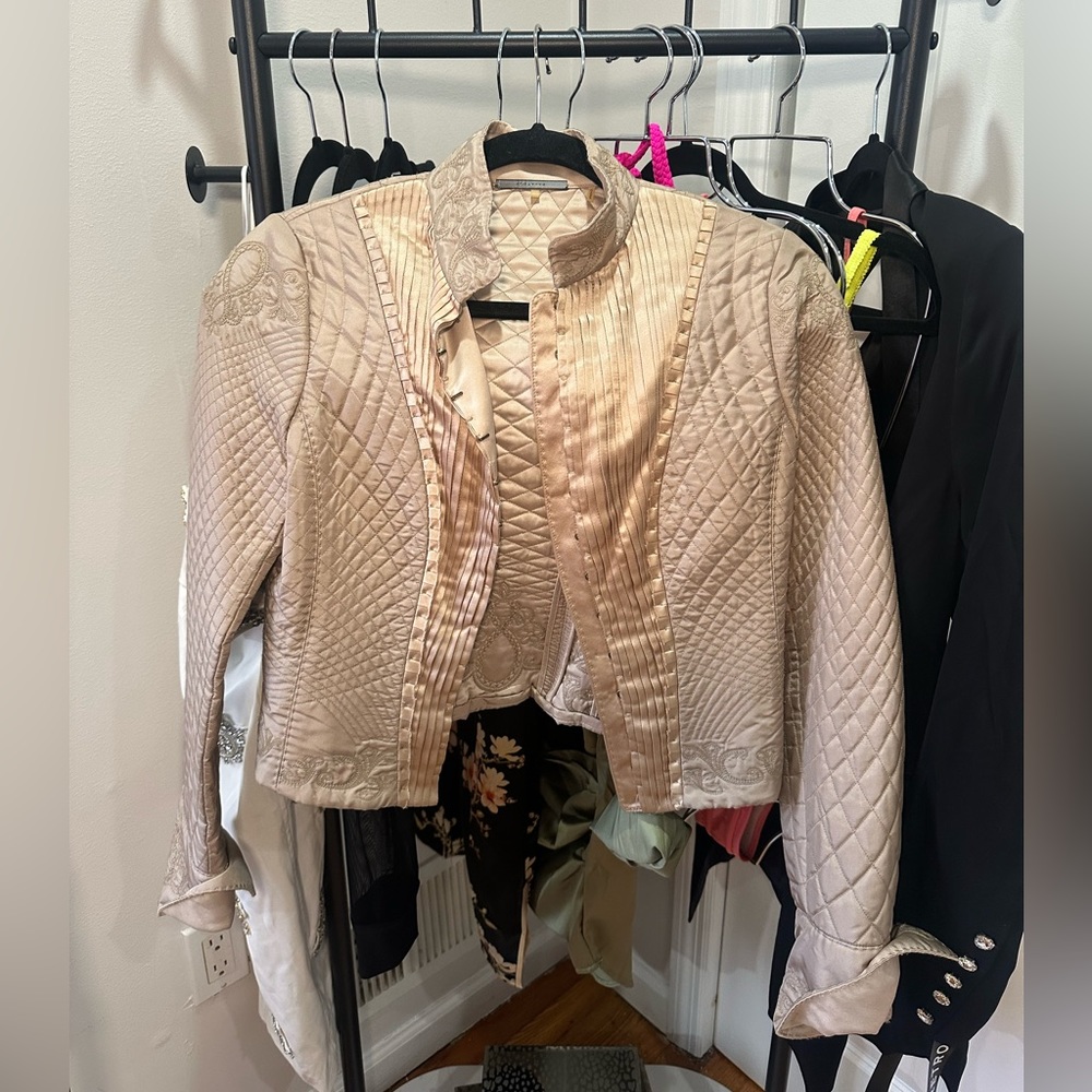 Ellie Tahari Jemina embroidered quilted jacket